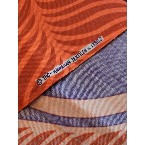 Vintage THC Hawaiian Textiles Fabric Mid Century Abstract Bright Mod 44 X 104 In - Picture 3 of 8
